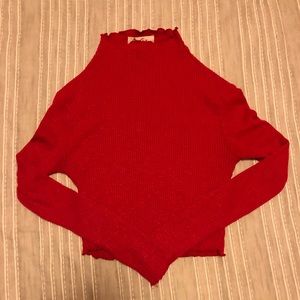 Red long sleeve crop top
